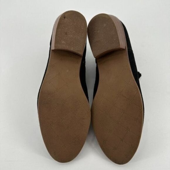 Jack Rogers Black Suede Bailee Scalloped Ankle Zip Stacked Heel 8.5 Boots - Picture 8 of 8